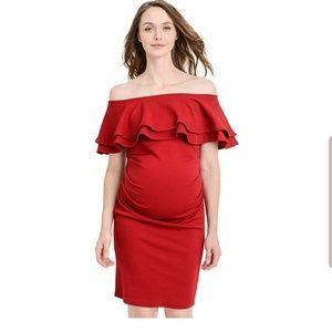 Red maternity dress